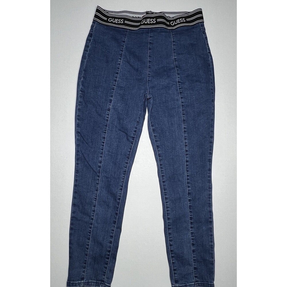 GUESS Skinny Jeans Elastic Waist Blue Stretch Denim Women's Size XL X Large - Picture 1 of 7